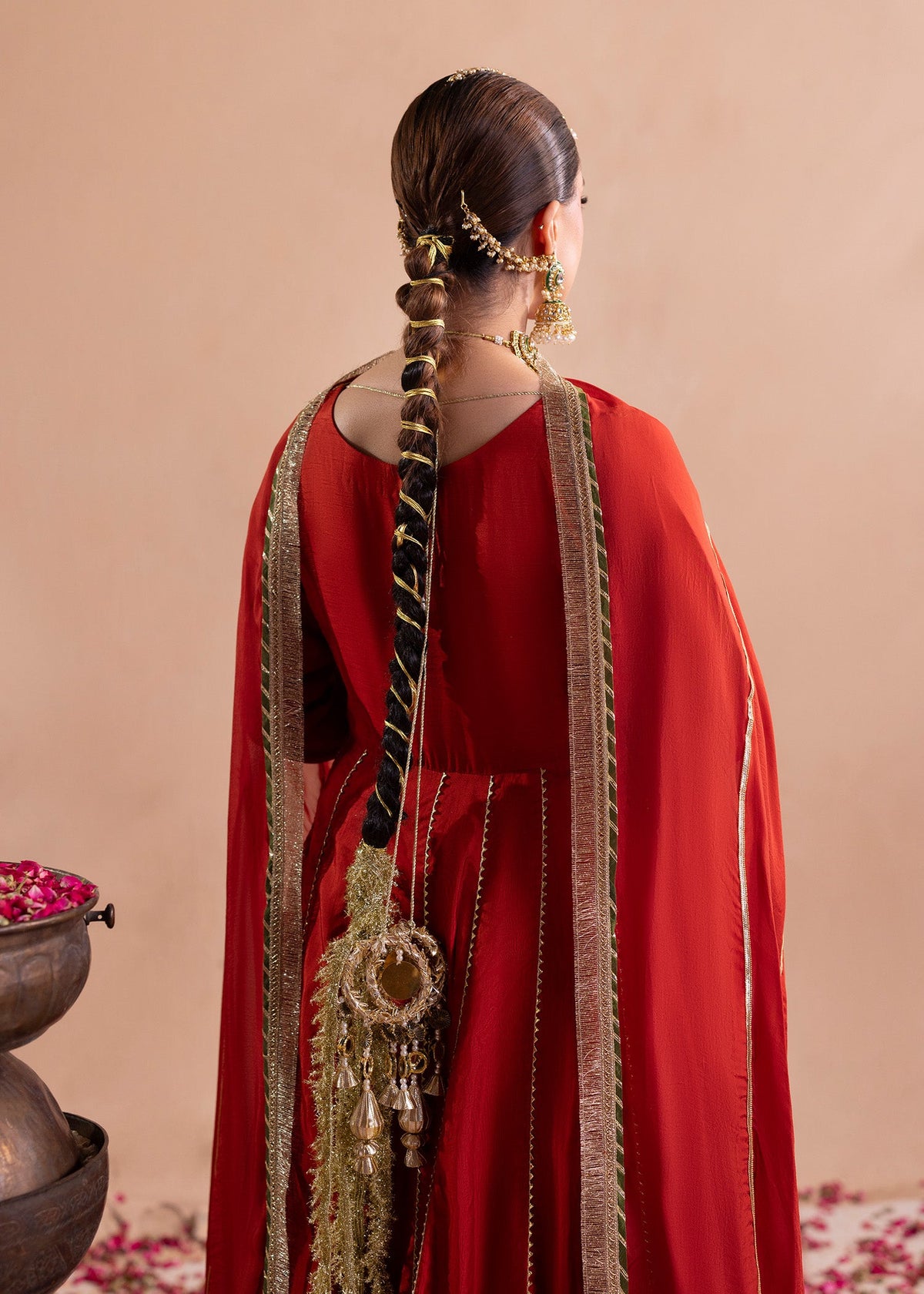 Ladies Festive Wear Rust Orange Pishwas Salwar Kameez Online in UK USA Canada
