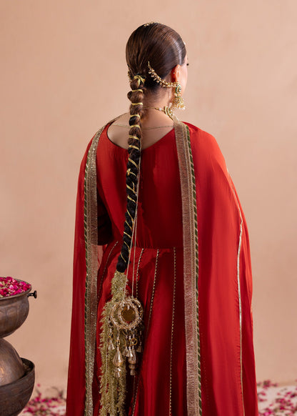 Ladies Festive Wear Rust Orange Pishwas Salwar Kameez Online in UK USA Canada