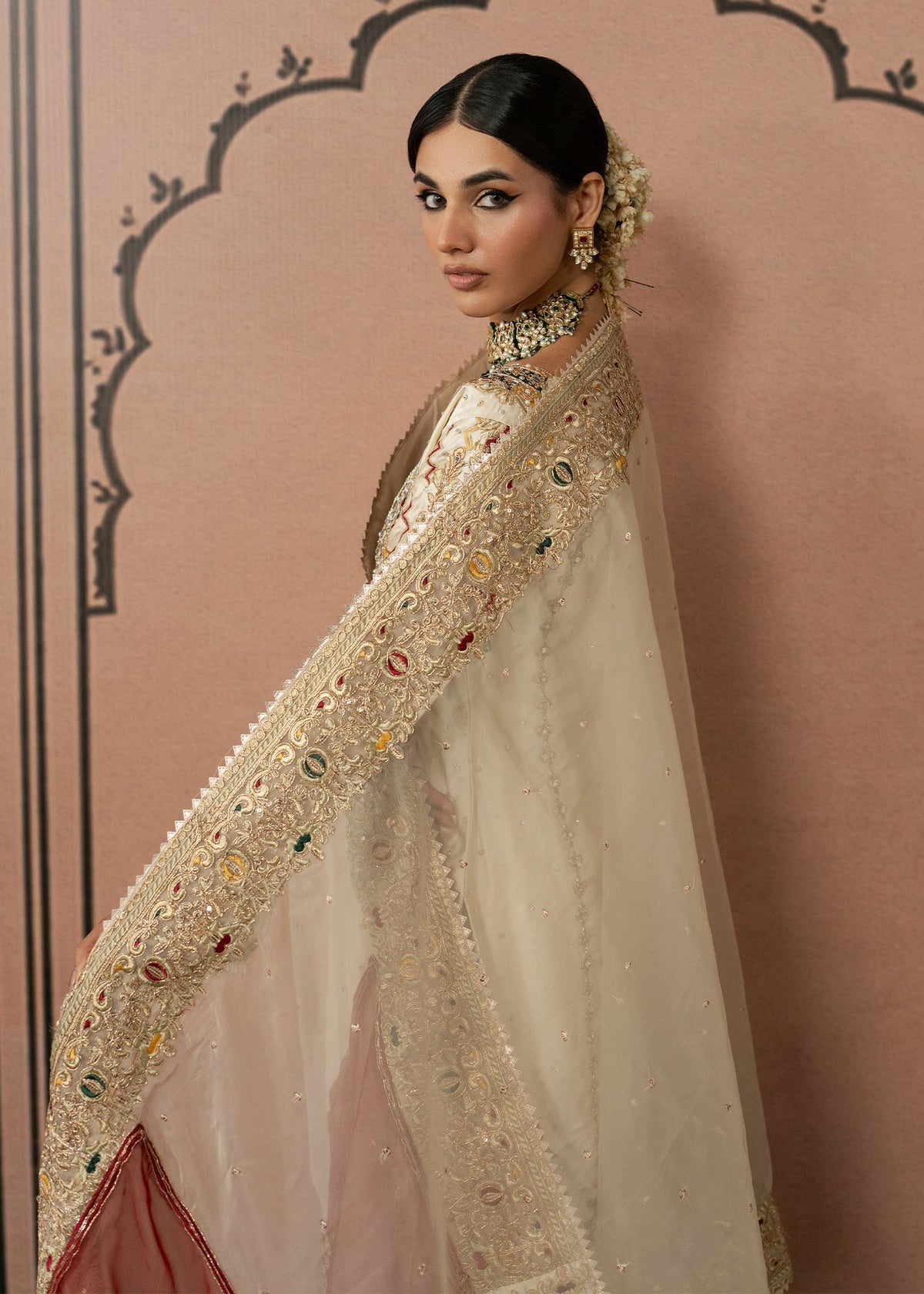 Ladies Formal Embroidered Organza Pakistani Suit Online in UK USA Canada