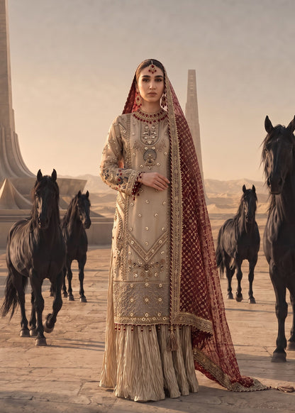 Ladies Formal Organza Sharara with Adda Work Online in UK USA Canada