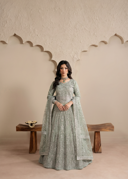 Ladies Geometric Embellished Net Lehenga Suit Online in UK USA Canada