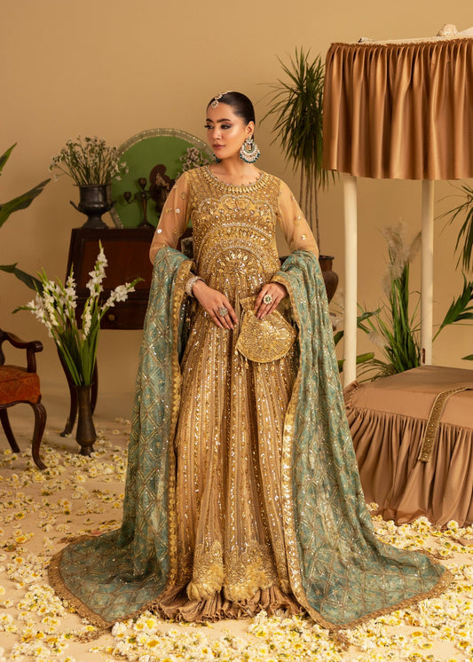 Ladies Gold Embellished Net Maxi Dress Online in UK USA Canada
