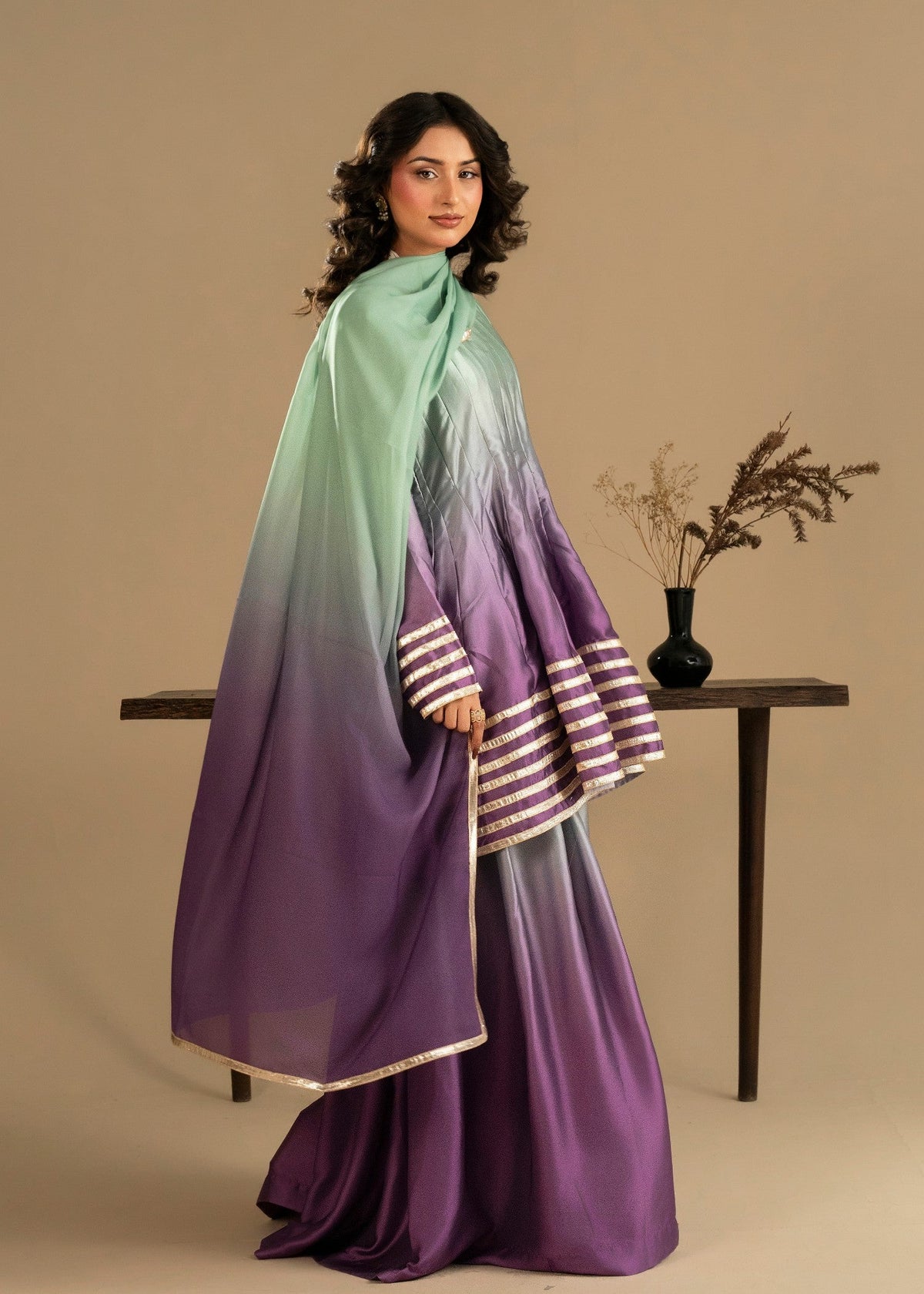 Ladies Gota Work Silk Pakistani Suit Online in UK USA Canada
