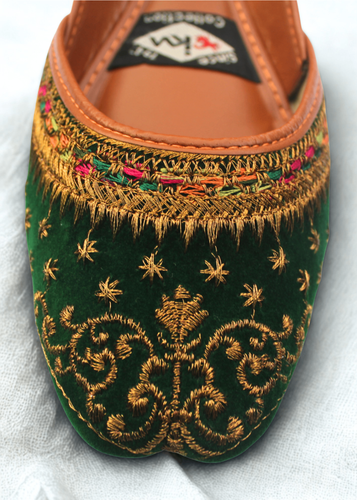Ladies Green Velvet Jutti Online in KSA Riyadh Saudi Arabia Oman Bahrain Qatar