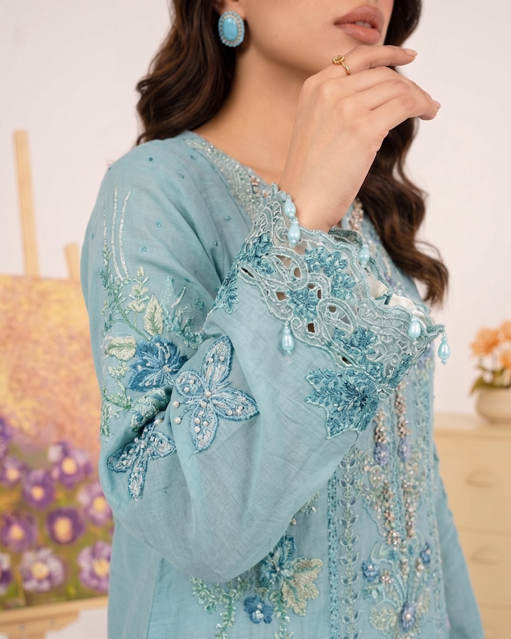 Ladies Grey Chiffon Shalwar Kameez Online in UK USA Canada