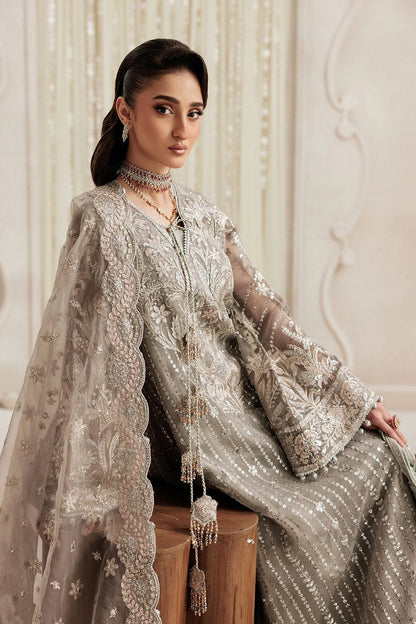 Ladies Grey Hand Embellished Shalwar Kameez Online in UK USA Canada