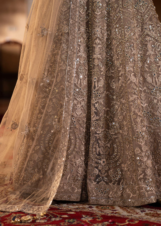 Ladies Grey Net Festive Wear Shalwar Kameez Online in UK USA Canada