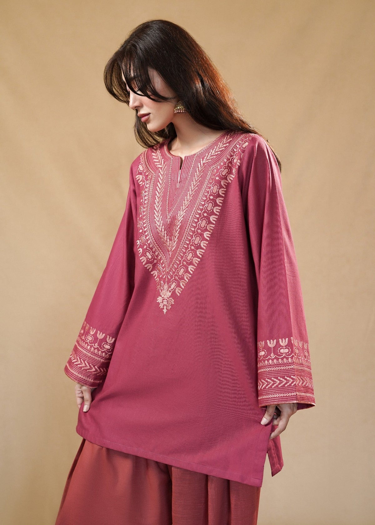 Ladies Hot Pink Embroidered Farshi Shalwar Online in UK USA Canada