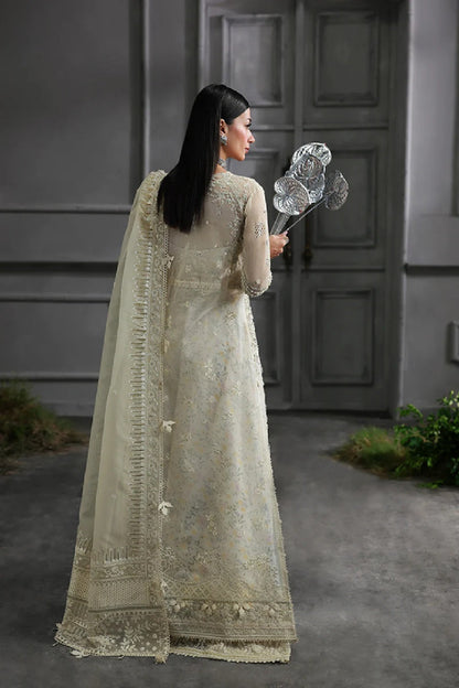 Ladies Ivory Embroidered Organza Salwar Suit Online in UK USA Canada