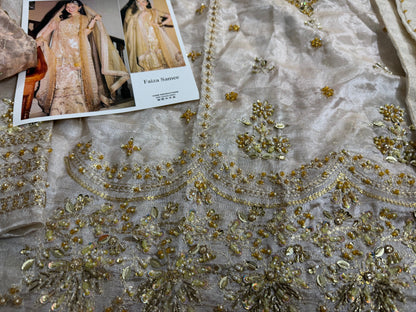 Ladies Ivory Gold Hand Embellished Lehenga Choli Online in UK USA Canada