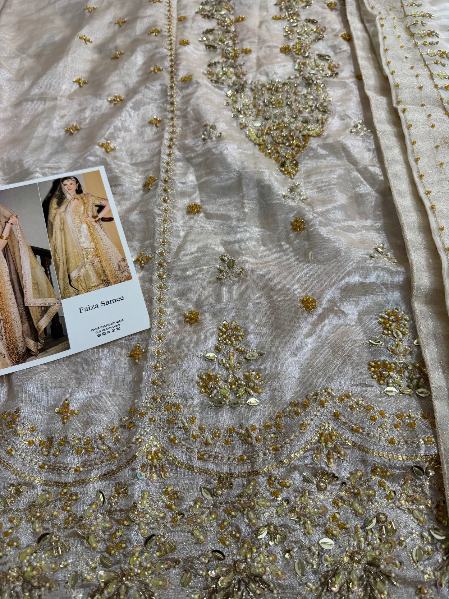 Ladies Ivory Gold Hand Embellished Sharara Lehenga Online in UK USA Canada