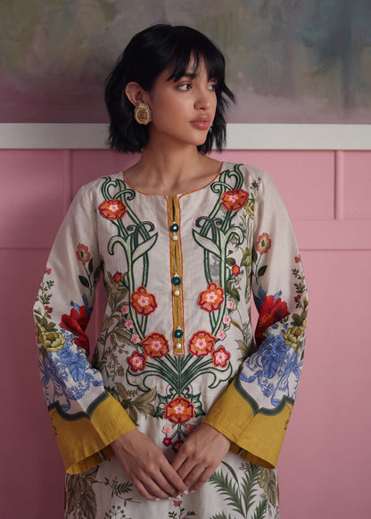 Ladies Ivory Lawn Designer Salwar Kameez Online in UK USA Canada