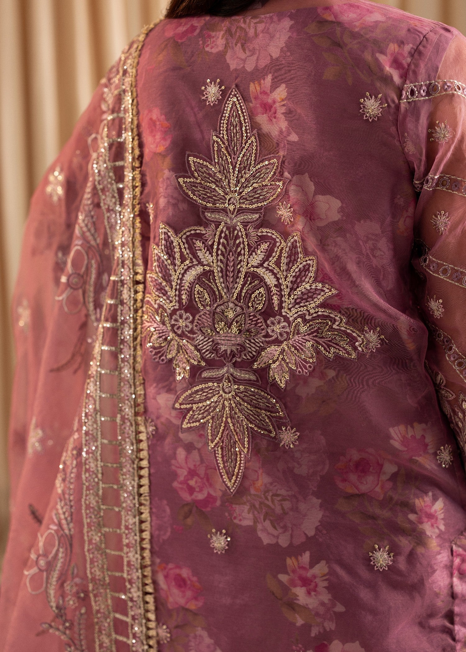 Ladies Lavender Organza Festive Wear Suit Online in UK USA Canada