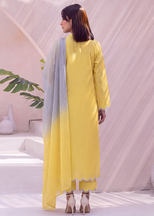 Ladies Lemon Dhanak Salwar Kameez Online in KSA Riyadh Saudi Arabia Oman Bahrain Qatar