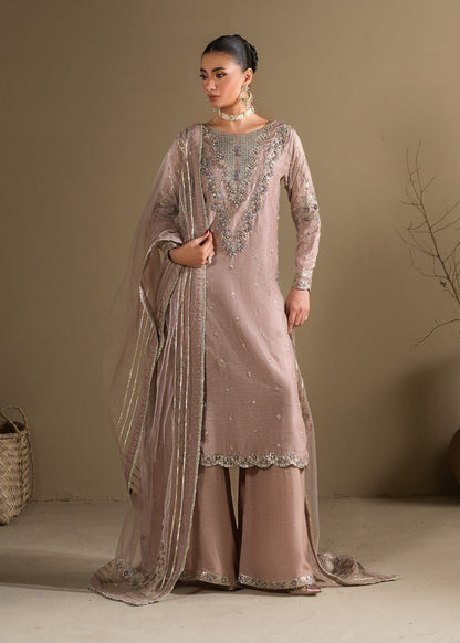 Ladies Lilac Embellished Net Dupatta Suit Online in UK USA Canada