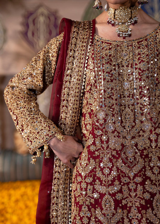 Ladies Maroon Chiffon 3 Piece Suit Online in UK USA Canada