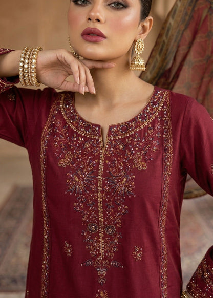 Ladies Maroon Embroidered Shalwar Kameez Online in UK USA Canada