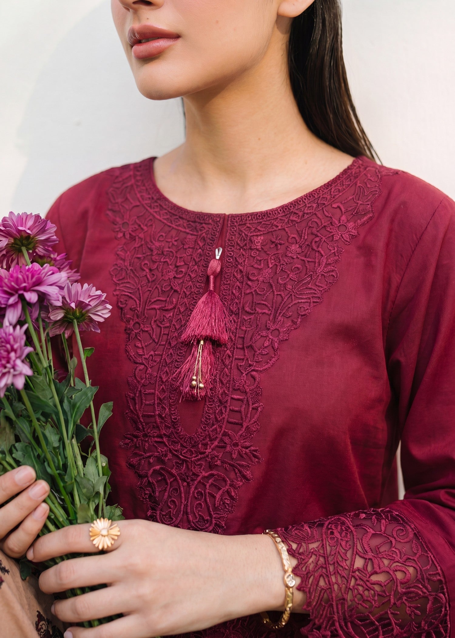 Ladies Maroon Embroidered Shalwar Kameez Online in UK USA Canada