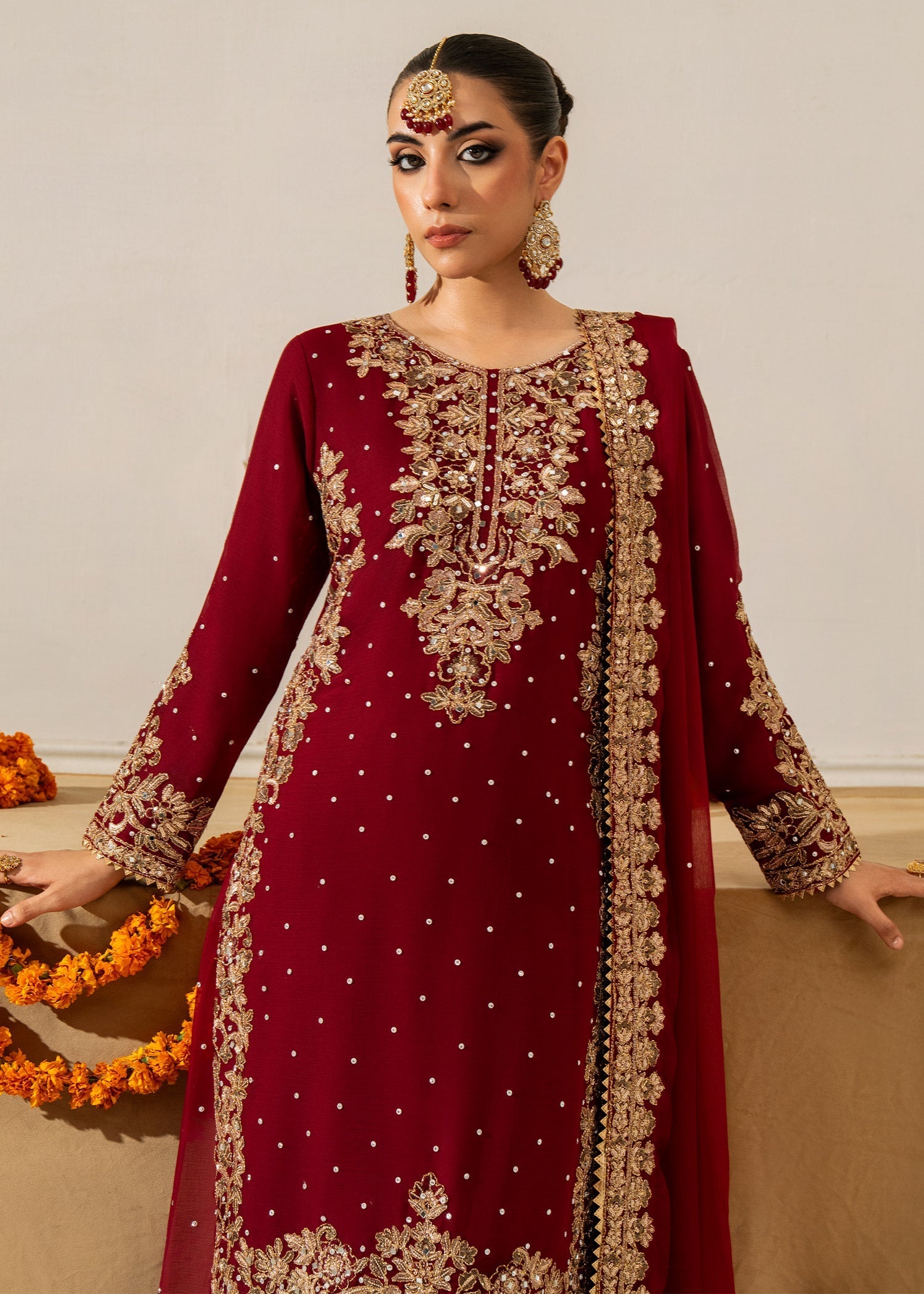 Ladies Maroon Party Wear Sharara Suit Online in UK USA Canada