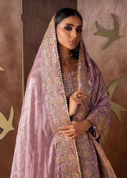 Ladies Mauve Embroidered Organza Lehenga Online in Sri Lanka India Australia