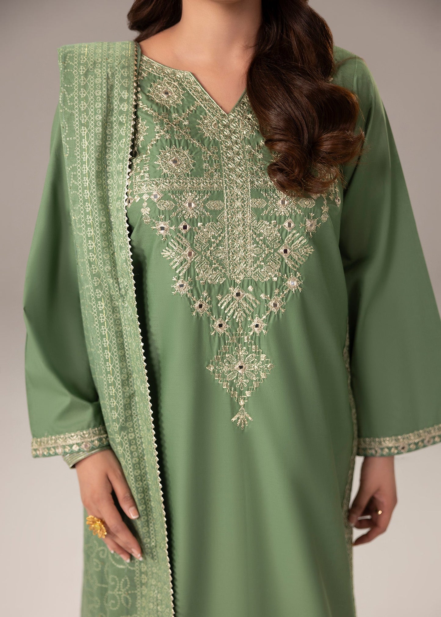 Ladies Mint Cotton Straight Kurta Plazzo Dupatta Online in KSA Riyadh Saudi Arabia Oman Bahrain Qatar