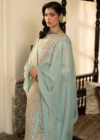 Ladies Mint Green Chiffon Salwar Kameez Online in UK USA Canada