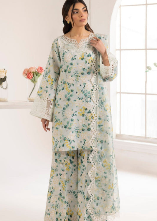 Ladies Mint Green Silk Shalwar Kameez 3 Piece Suit Online in UK USA Canada