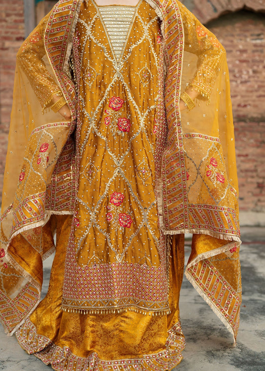 Ladies Mustard Flared Lehenga Suit Online in Sri Lanka India Australia