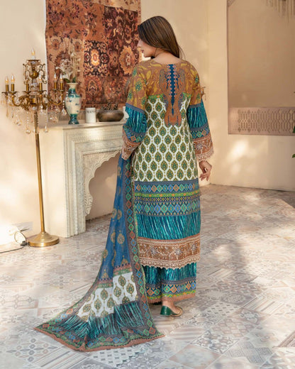 Ladies Mustard Lawn Shalwar Kameez with Embroidery Online in KSA Riyadh Saudi Arabia Oman Bahrain Qatar