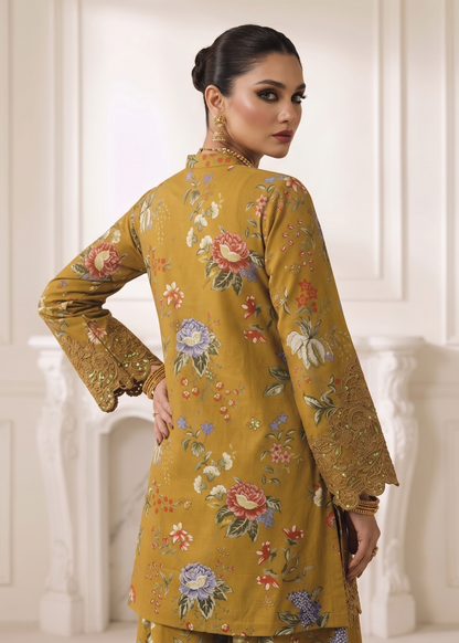 Ladies Mustard Sharara Suit Online in UK USA Canada