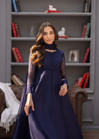 Ladies Navy Blue Embroidered Shalwar Kameez Online in UK USA Canada