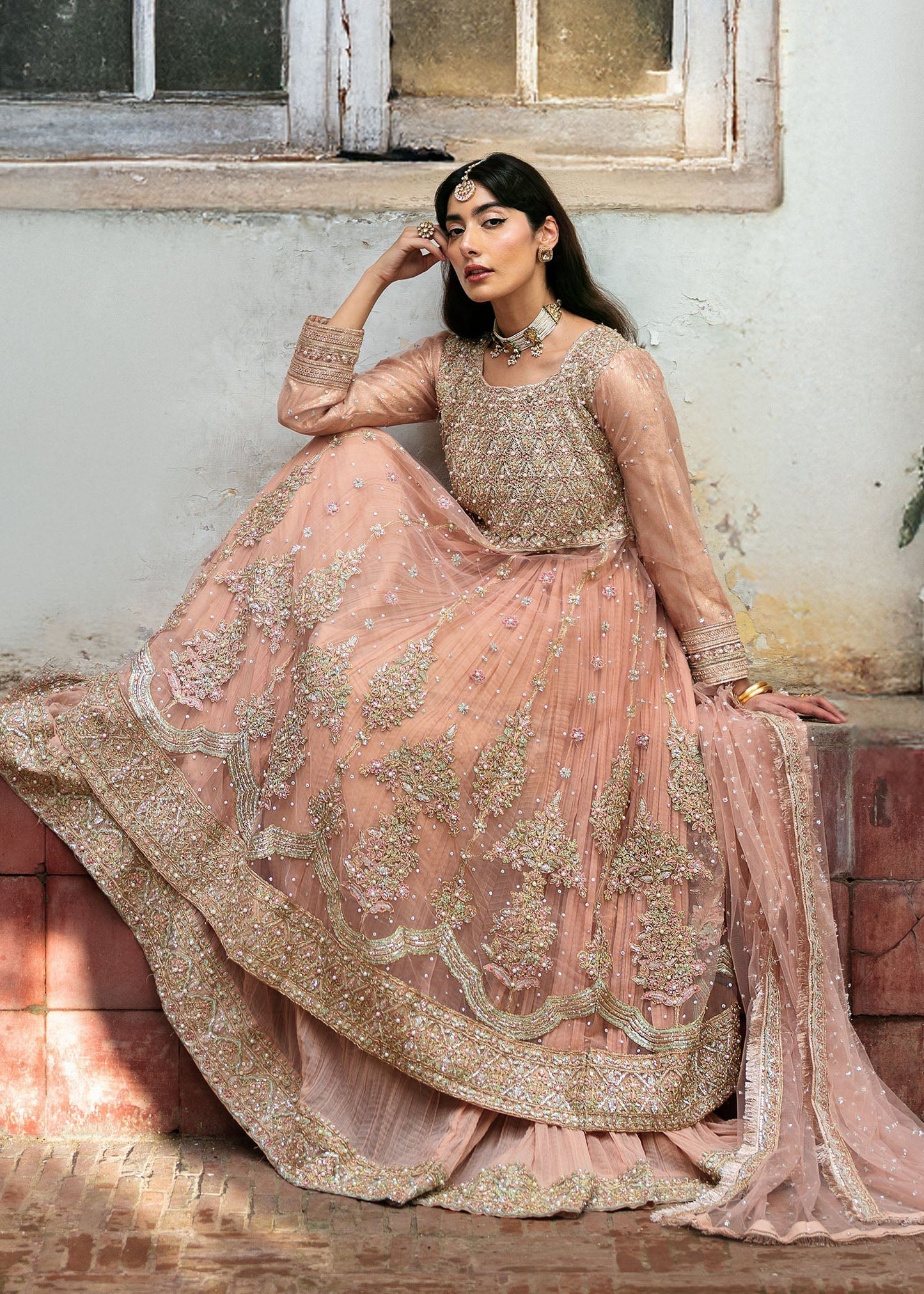 Ladies Net Maxi Wedding Suit Online in UK USA Canada