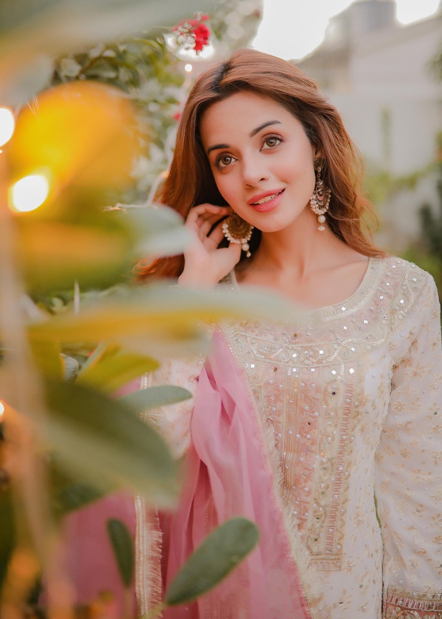 Ladies Off-White Chiffon Gharara Salwar Suit Online in UK USA Canada