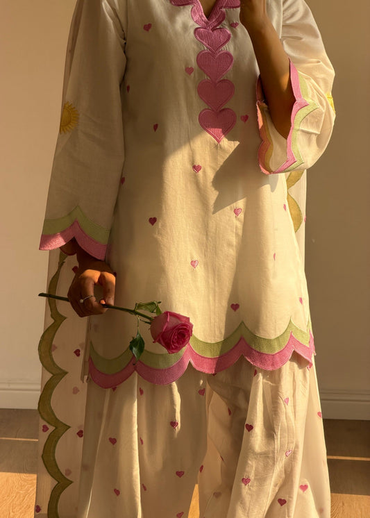 Ladies Off-White Embroidered Cotton Shalwar Kameez Online in UK USA Canada
