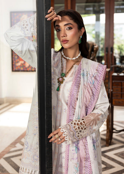 Ladies Off-White Embroidered Lawn Party Wear Suit Online in Dubai DXB UAE Abudhabi Meena Bazaar