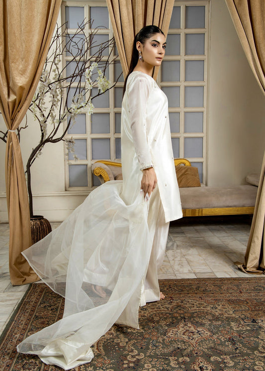 Ladies Off-White Hand Embellished Farshi Shalwar Kameez Online in UK USA Canada