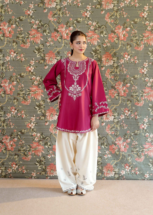 Ladies Off-White Lawn Farshi Shalwar Pakistani Kurta Set Online in KSA Riyadh Saudi Arabia Oman Bahrain Qatar