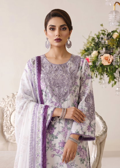 Ladies Off White Lawn Gharara Online in UK USA Canada