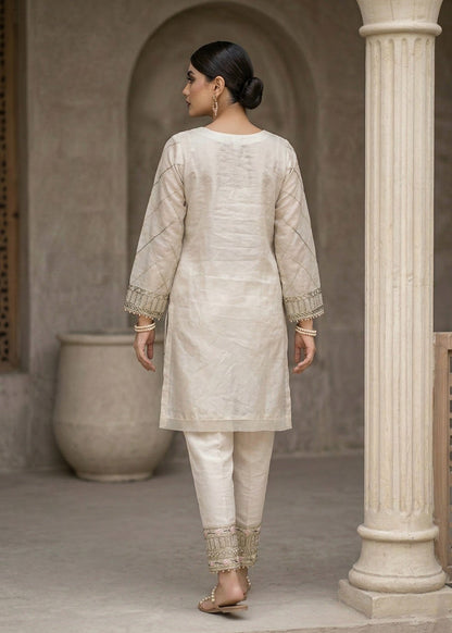 Ladies Off White Organza Festive Suit Online in UK USA Canada