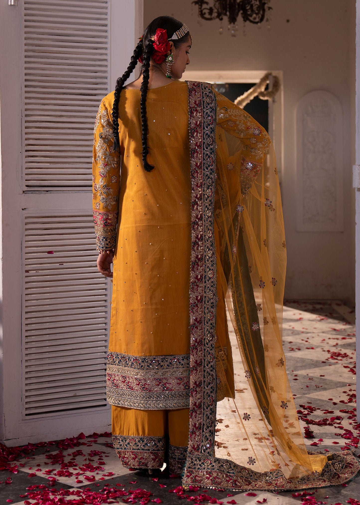 Ladies Orange Net Straight Kurta Pakistani Suit Online in KSA Riyadh Saudi Arabia Oman Bahrain Qatar
