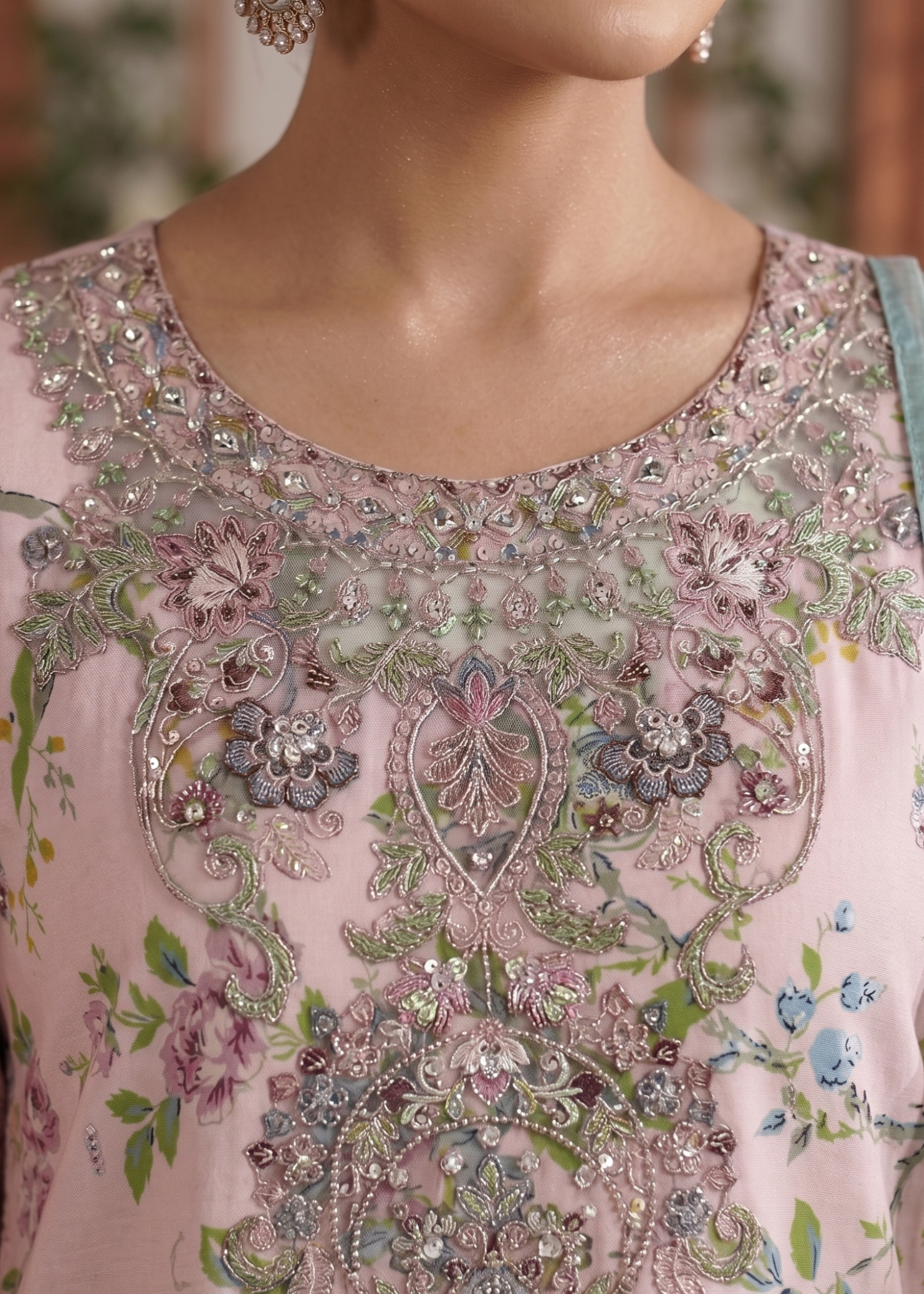 Ladies Pale Pink Lawn Salwar Kameez Online in UK USA Canada