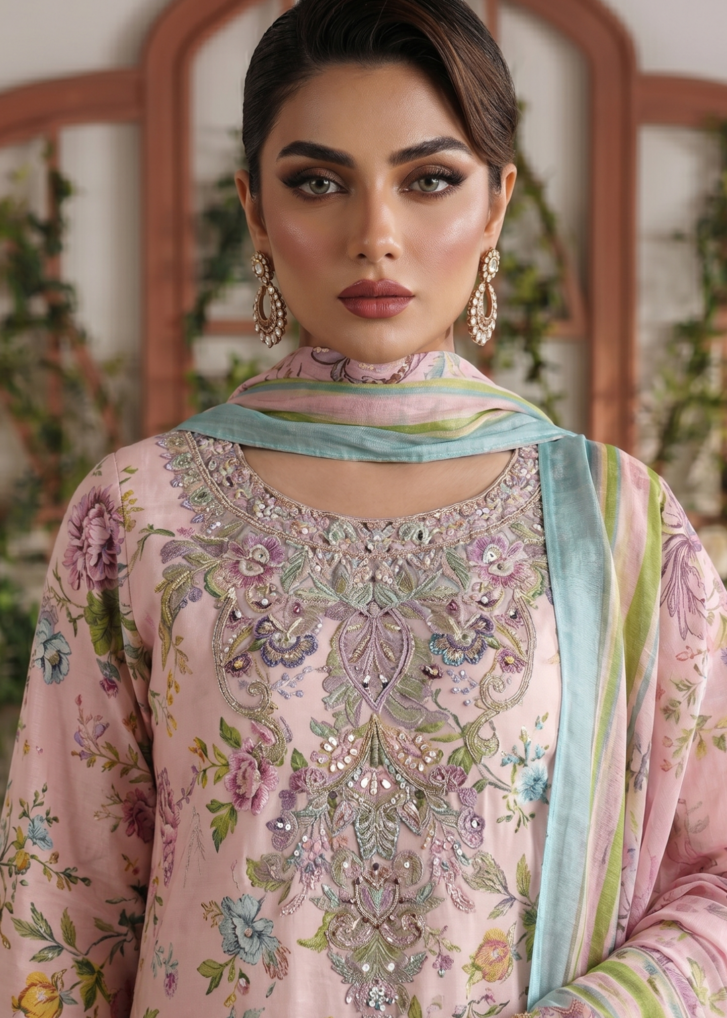 Ladies Pale Pink Lawn Salwar Kameez Online in UK USA Canada