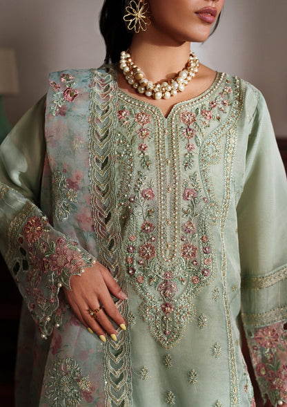 Ladies Partywear Embroidered Organza Suit Online in UK USA Canada