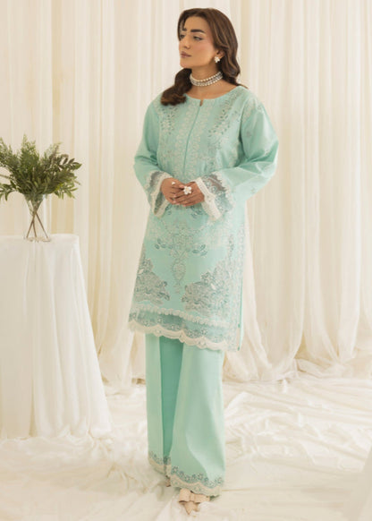 Ladies Pastel Green Cotton Dobby Kurta Set Online in KSA Riyadh Saudi Arabia Oman Bahrain Qatar