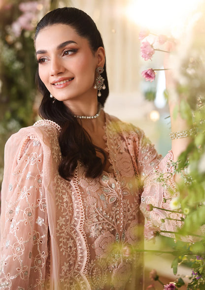Ladies Pink Chiffon Formal Shalwar Kameez Online in UK USA Canada