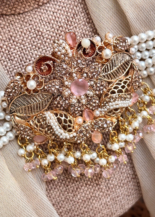 Ladies Pink Choker Jewellery Set Online in KSA Riyadh Saudi Arabia Oman Bahrain Qatar