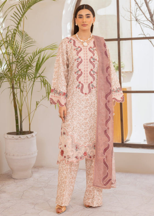 Ladies Pink Cotton 3 Piece Pakistani Suit Online in KSA Riyadh Saudi Arabia Oman Bahrain Qatar