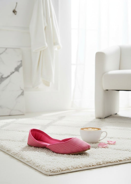 Ladies Pink Cotton Khussa Wedding Shoes Online in UK USA Canada