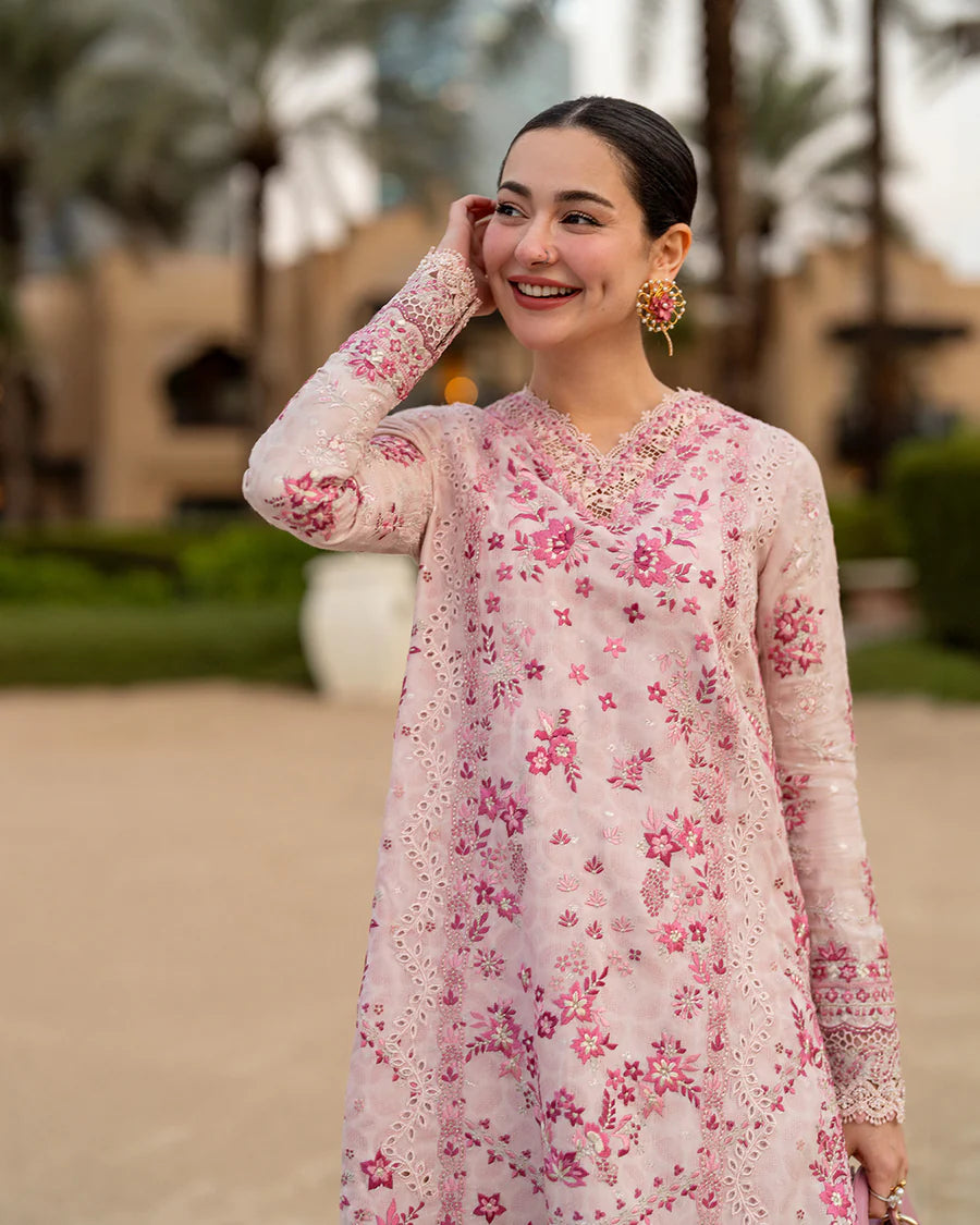 Ladies Pink Designer Lawn Shalwar Kameez Online in UK USA Canada