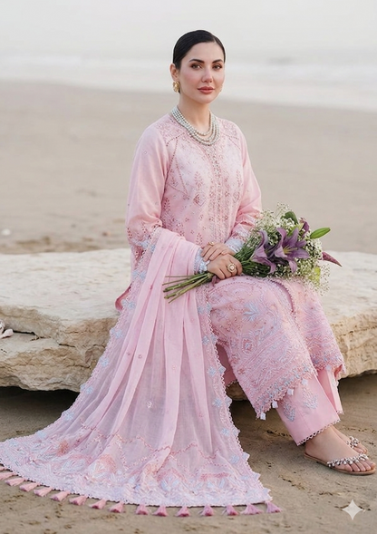 Ladies Pink Designer Lawn Suit Online in UK USA Canada
